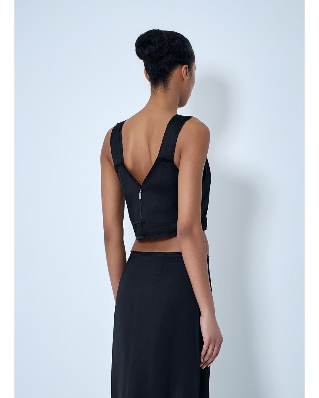 Totême Blue V-Neck Sleeveless Top