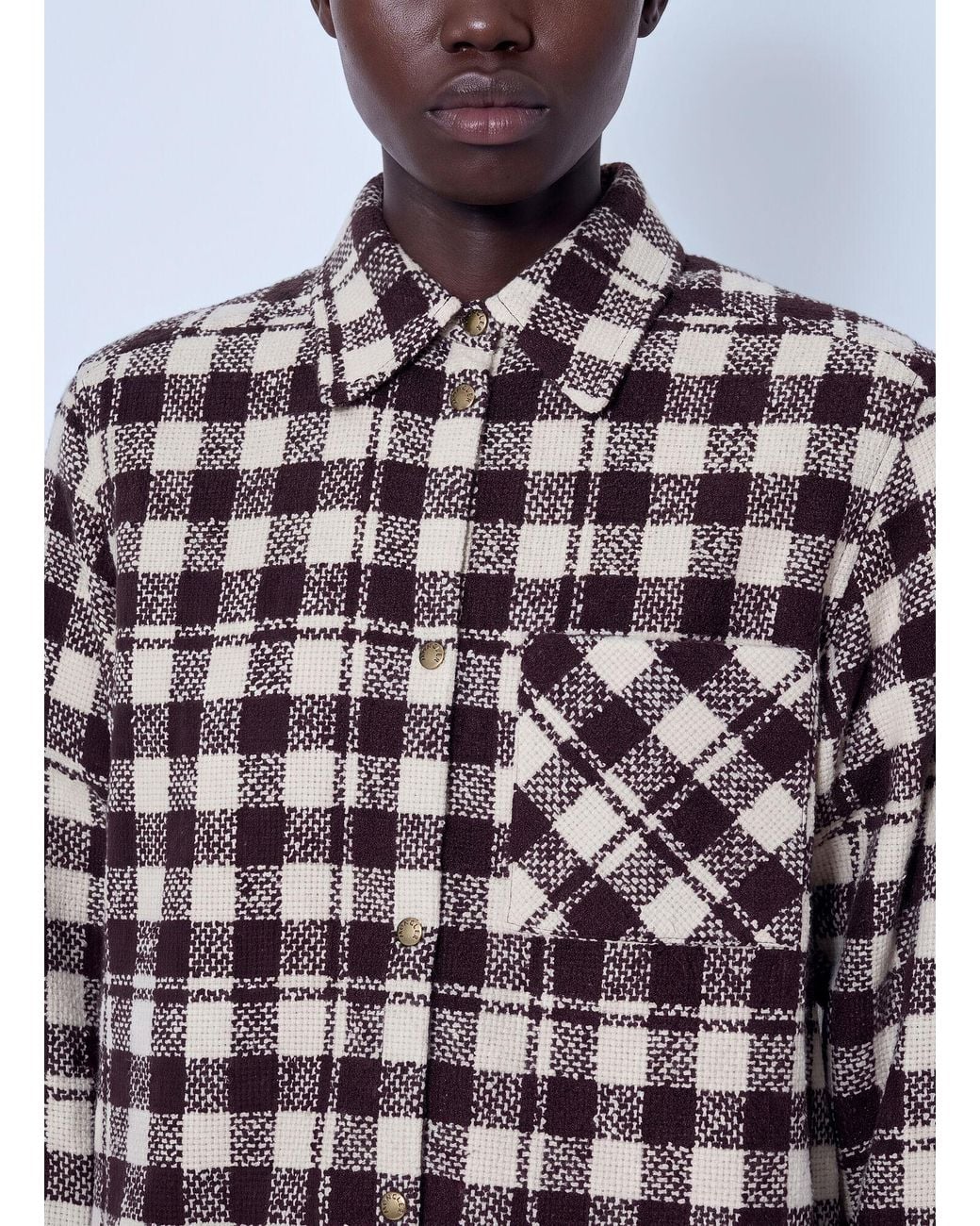 Moncler Brown Checked Wool Shirt