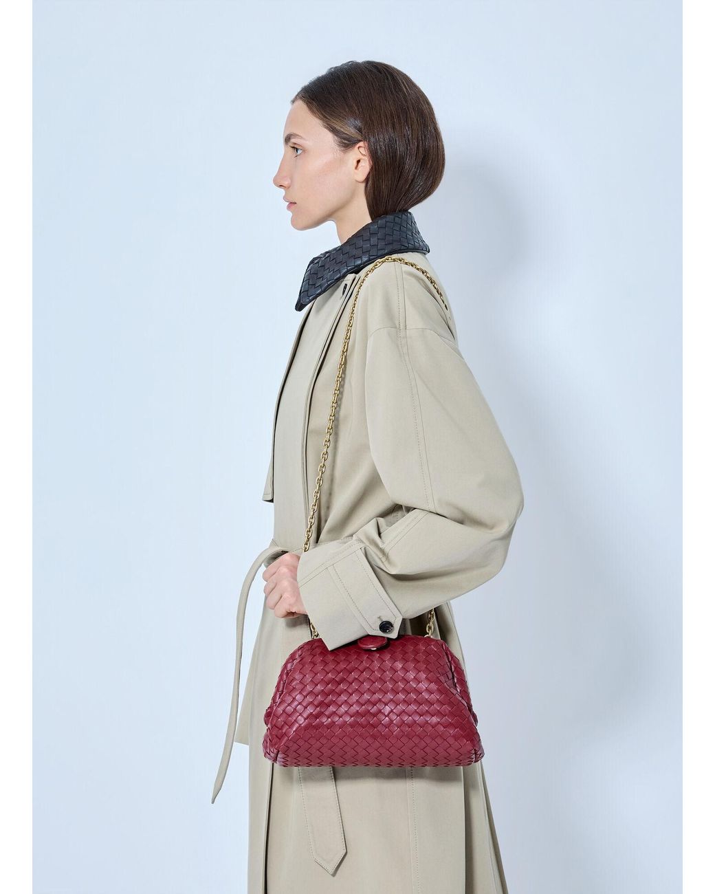 Bottega Veneta Red Small Lauren Shoulder Bag