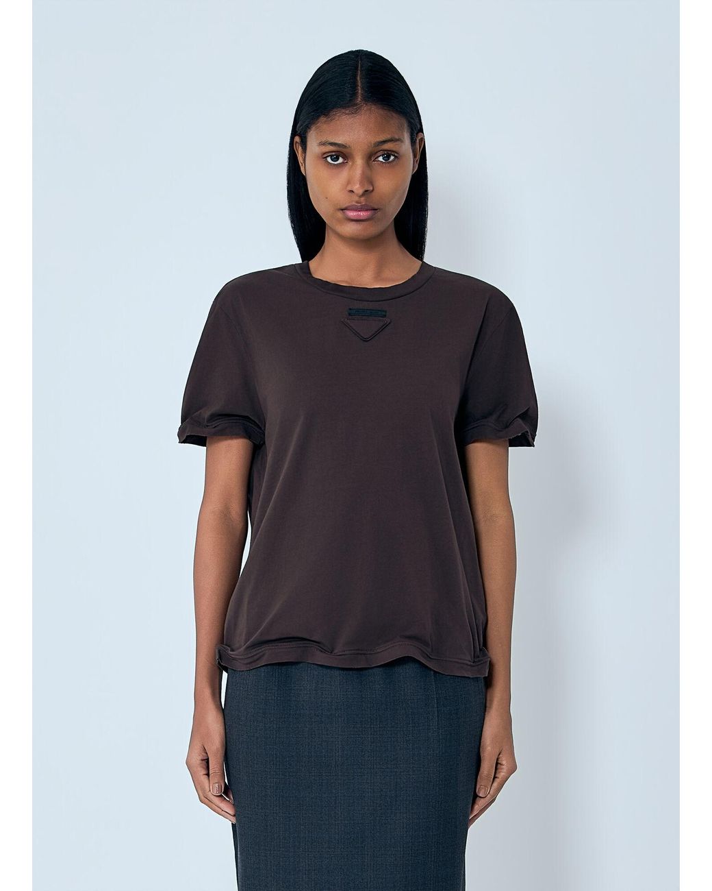 Prada Blue Cotton Jersey T-Shirt