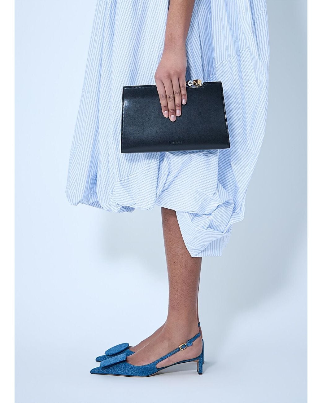 Jacquemus Blue Le Salon Leather Shoulder Bag