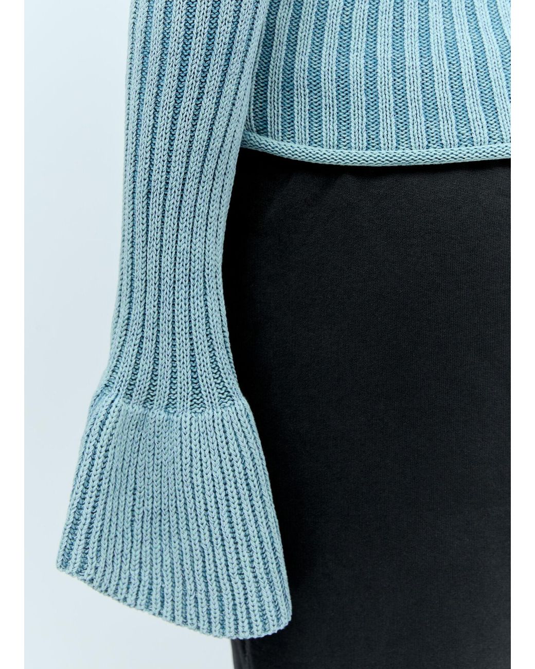 Acne Blue Ruffled Sleeves Sweater