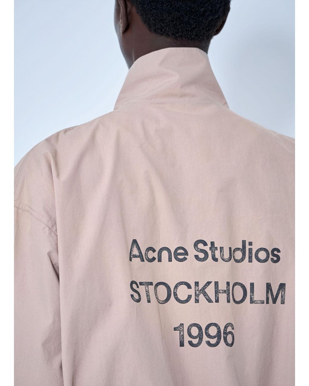 Acne Natural Logo Printed Zip-Up Jacket