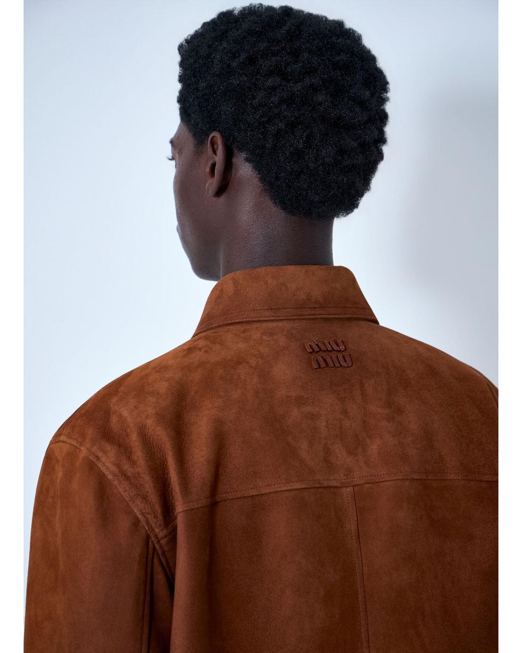 Miu Miu Brown Suede Zip Jacket for men
