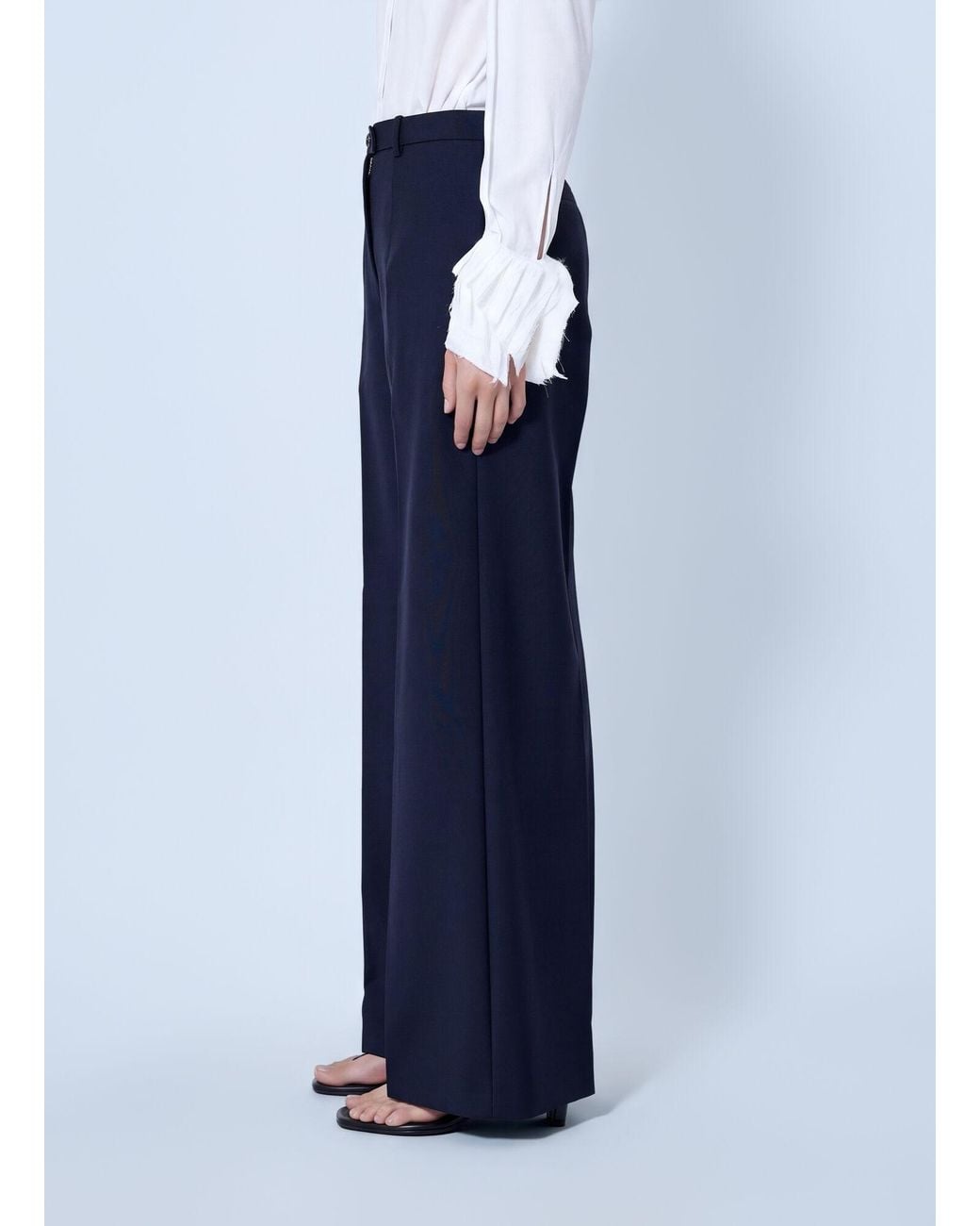 Jil Sander Blue Wide-Leg Tailored Trousers