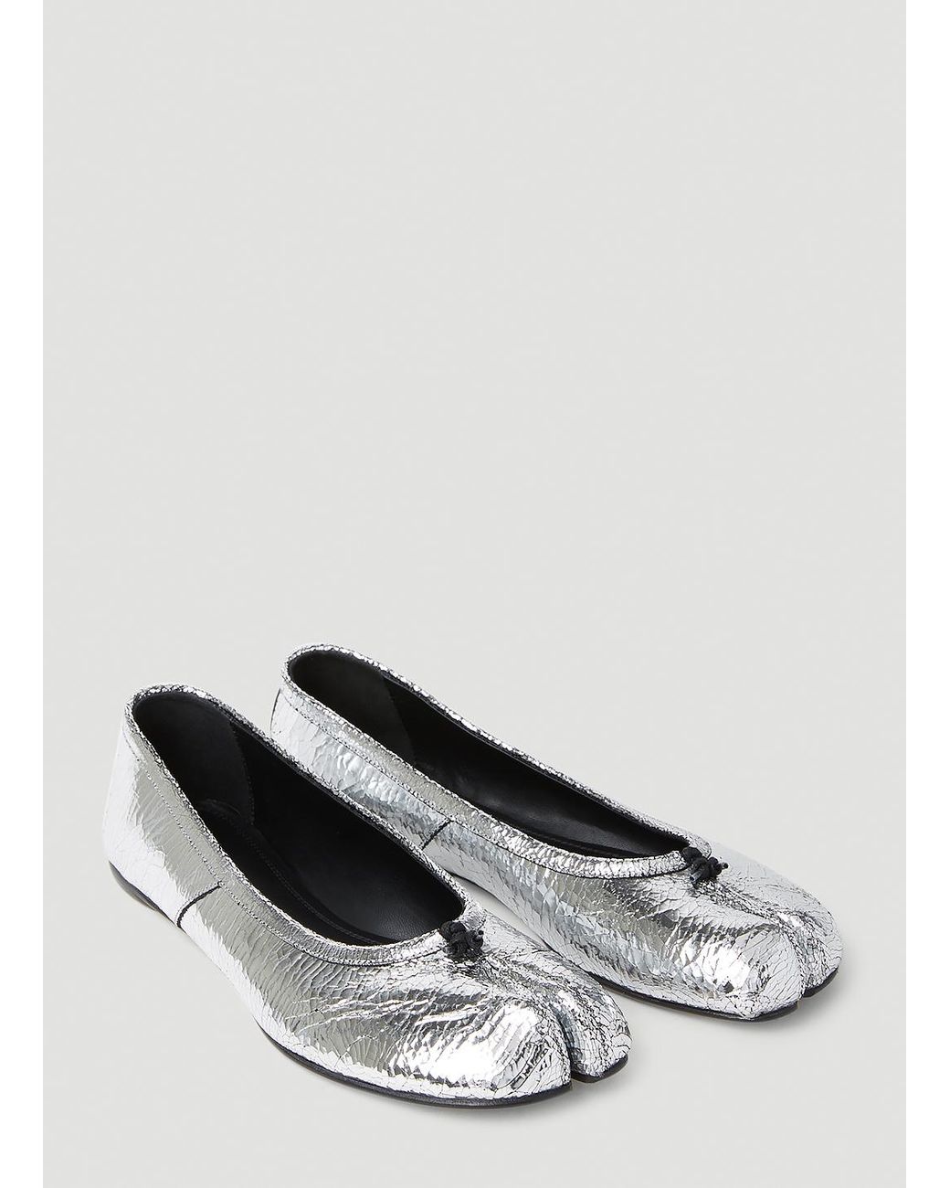 Maison Margiela Tabi Broken Mirror Ballerina Shoes in White