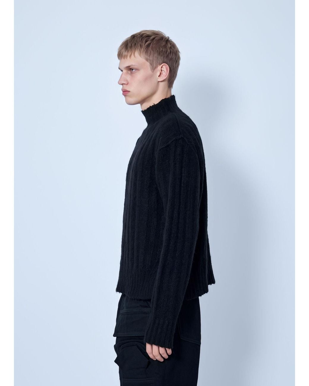 Rick Owens Blue Turtle Sweater for men