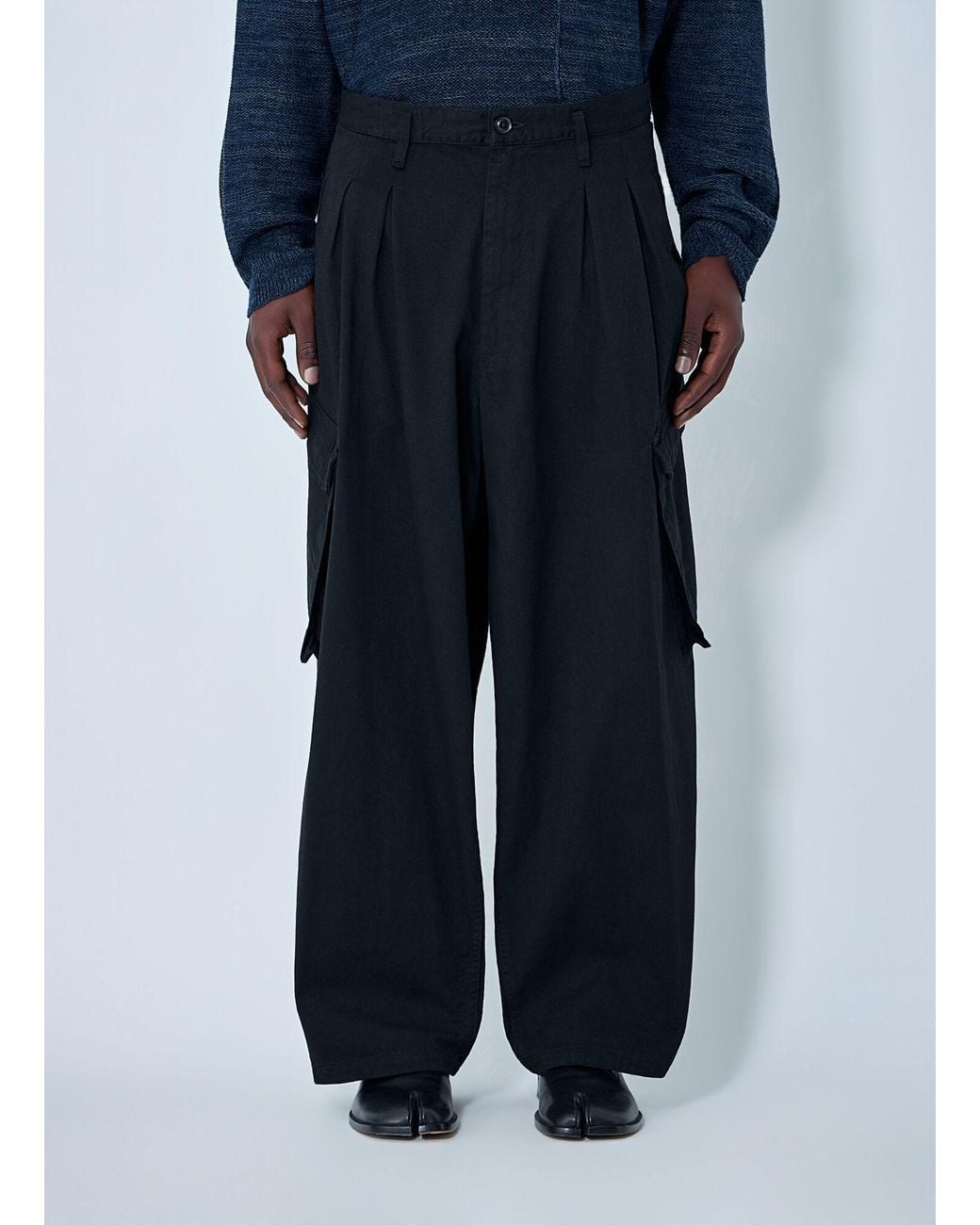 Yohji Yamamoto Blue 12 Tucks Work Pants for men
