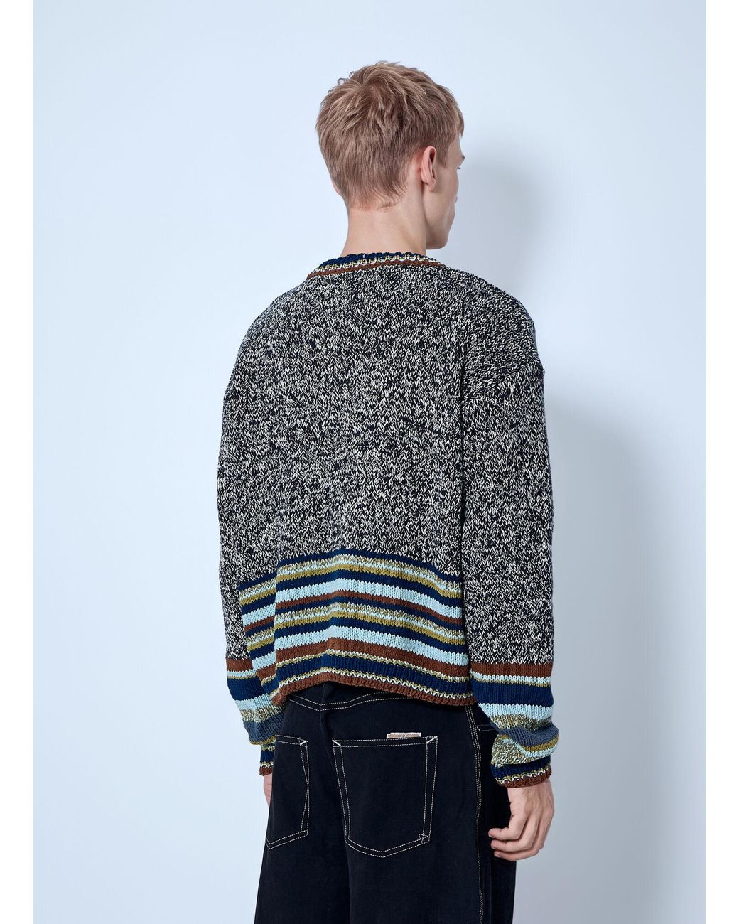 STORY mfg. Gray Root Knit Oakmoss Cardigan for men