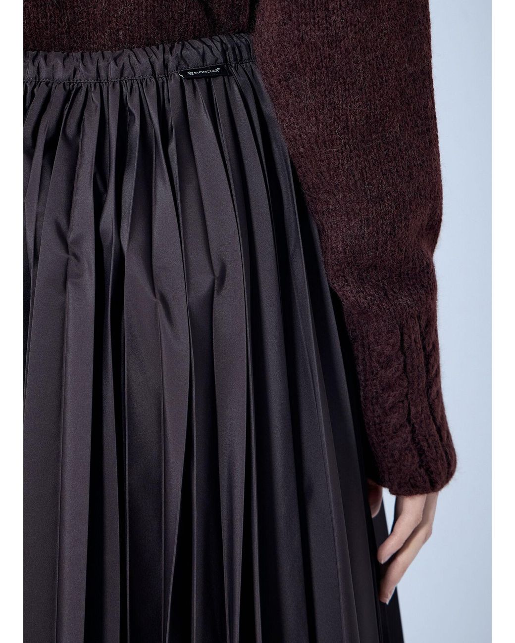 Moncler Blue Pleated Midi Skirt