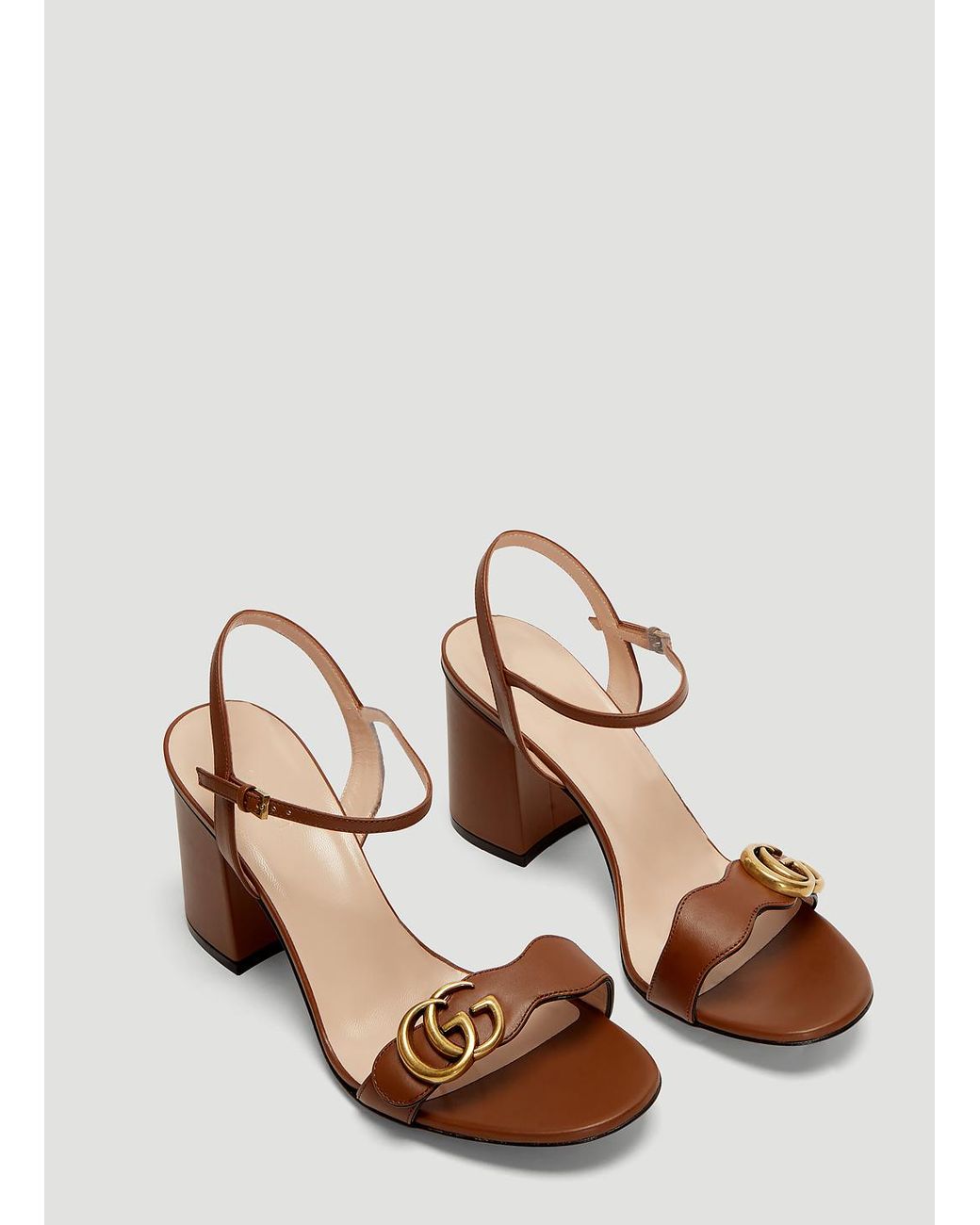 Gucci GG 75 Marmont Sandals In Brown | Lyst UK
