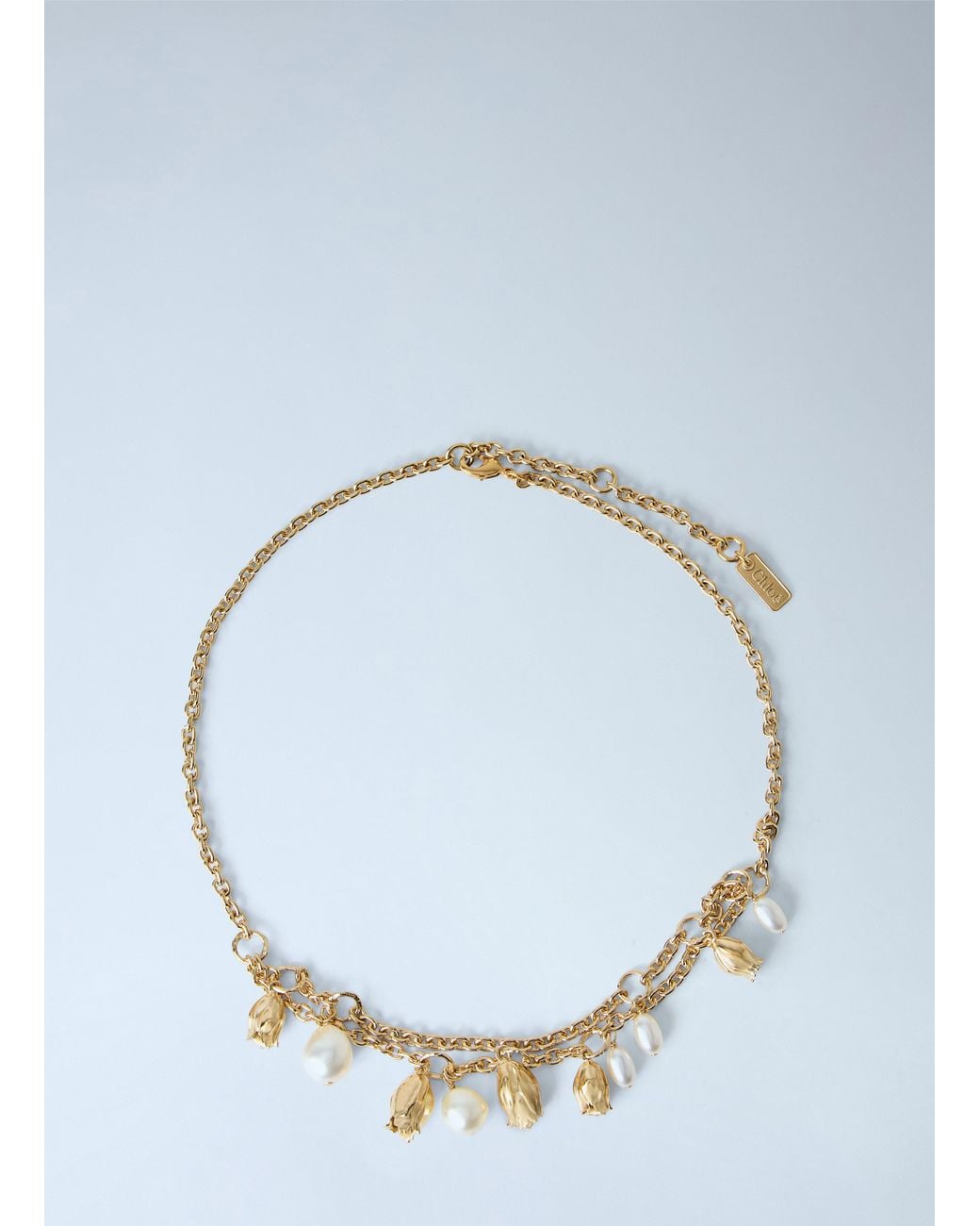 Chloé Blue Tulip Chain Necklace