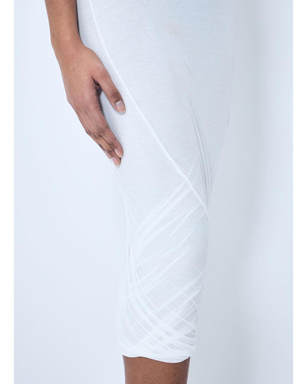 Jil Sander White Layered Midi Dress