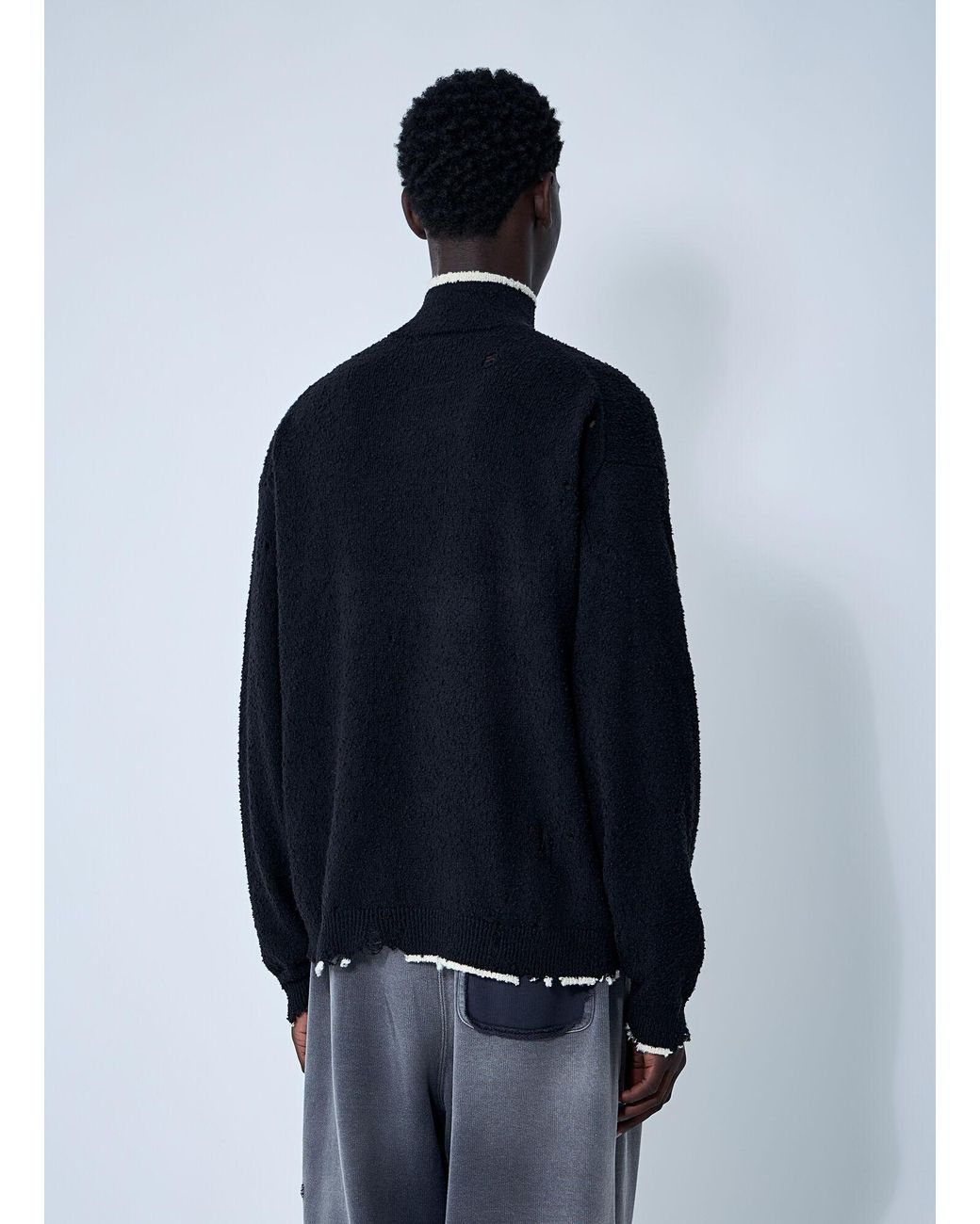 Maison Mihara Yasuhiro Blue Distressed Sweater for men