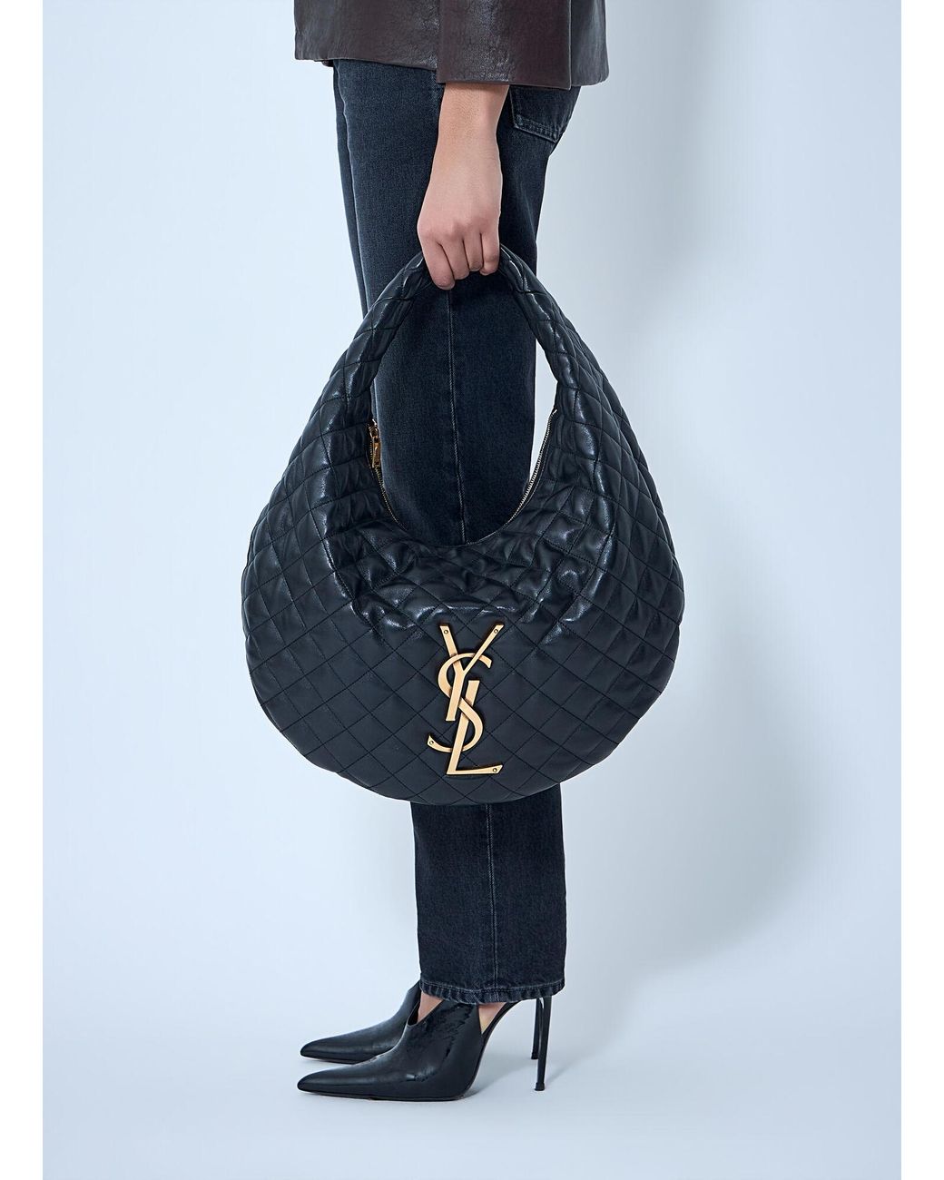 Saint Laurent Blue Icare Hobo Shoulder Bag
