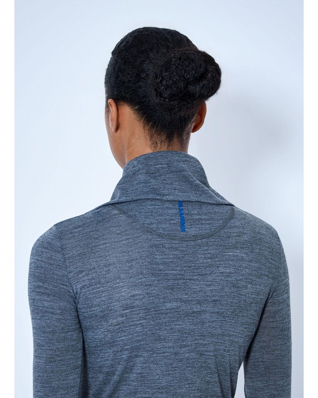 Jil Sander Blue Quarter-Zip Long Sleeve Top