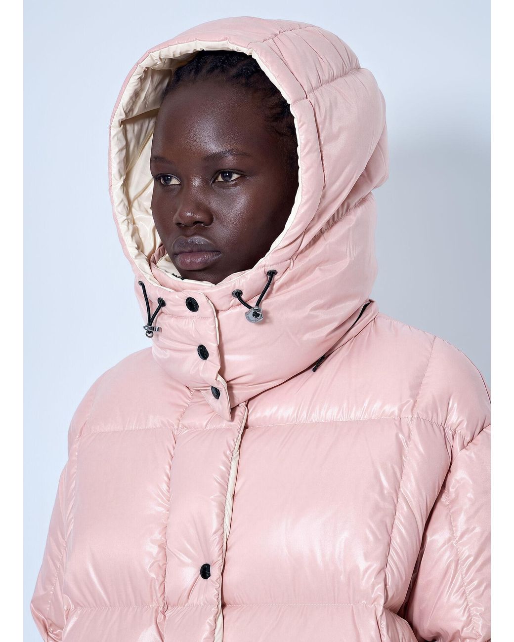 Moncler Pink Parana Hooded Short Down Jacket