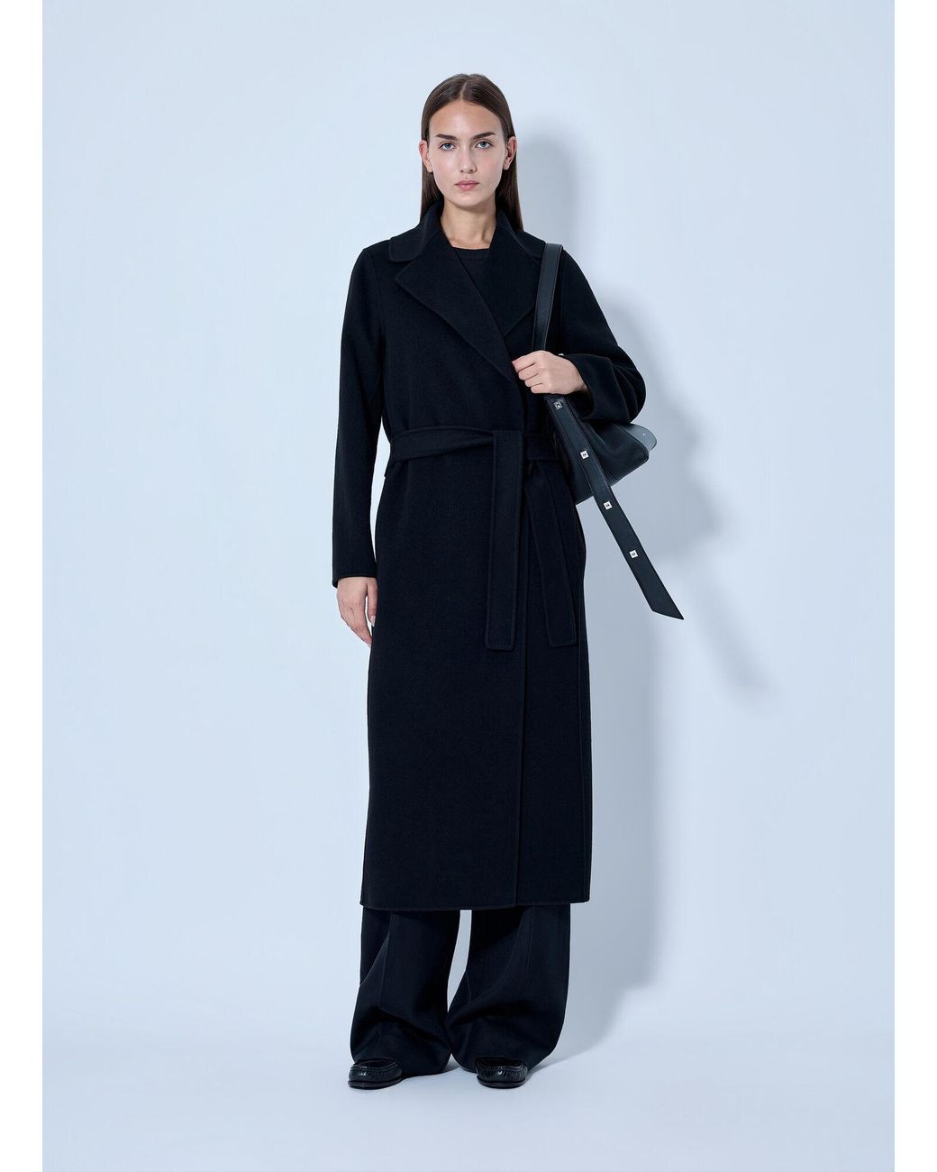 Max Mara Blue Belted Wool Coat