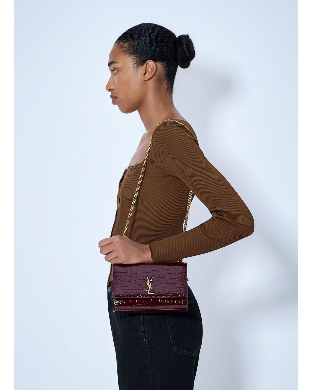 Saint Laurent White New Kate Small Shoulder Bag