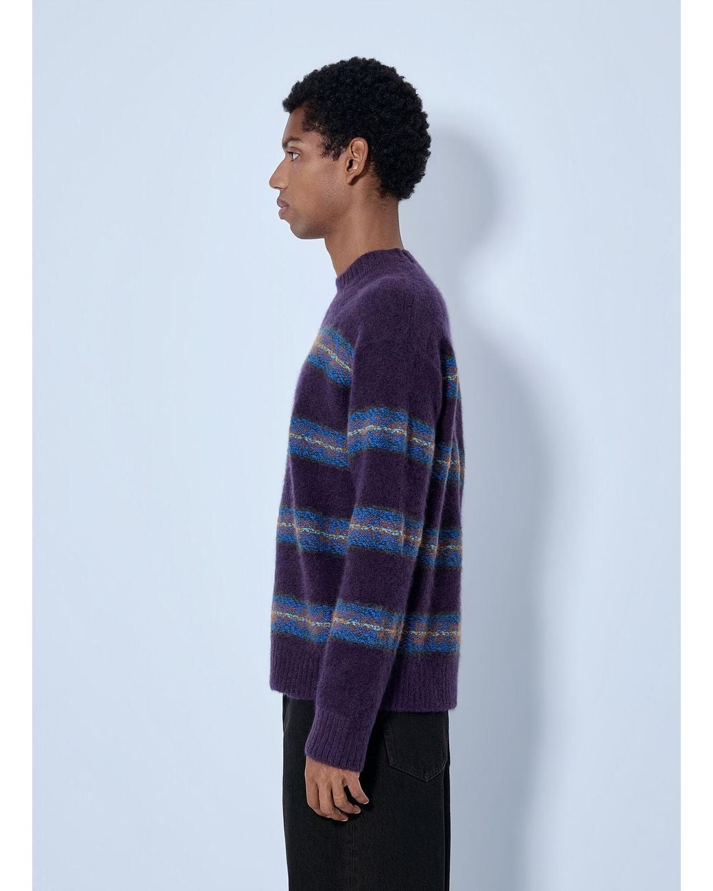 Dries Van Noten Blue Master Boucle Stripe Jumper for men