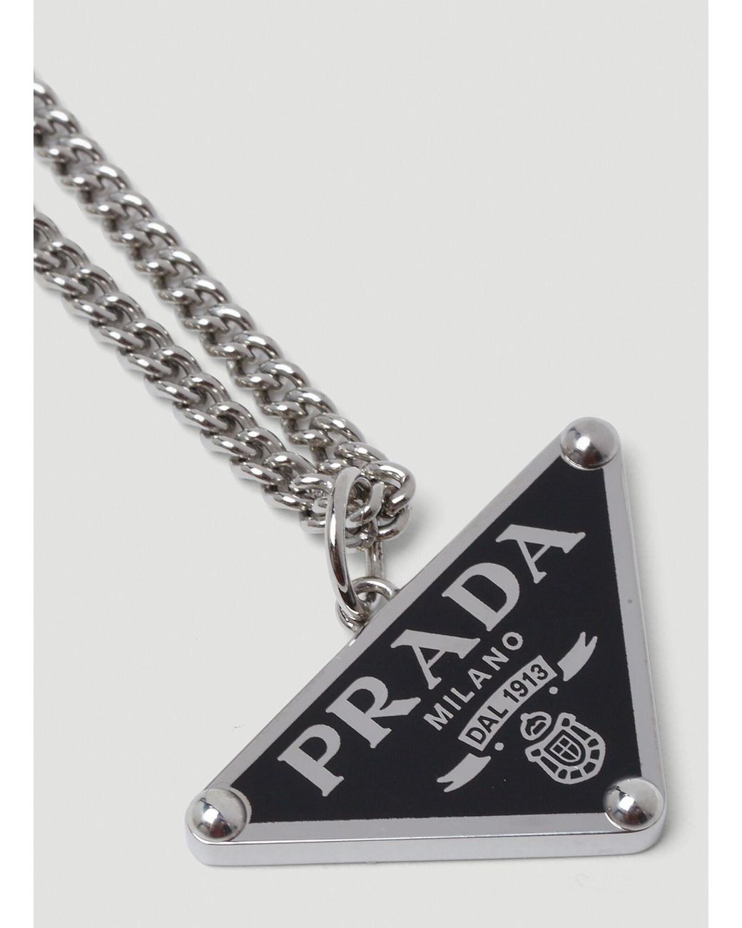 アクセサリー ArguE CultureE Triangle logo necklace Prada Triangle Logo Necklace in Black for Men | Lyst