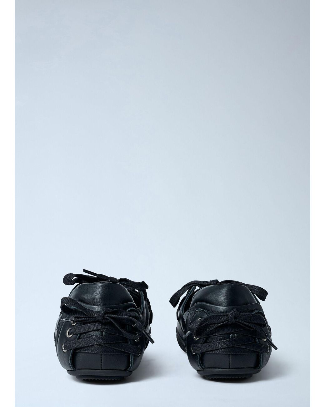 Acne White Leather Lace-Up Sneakers for men