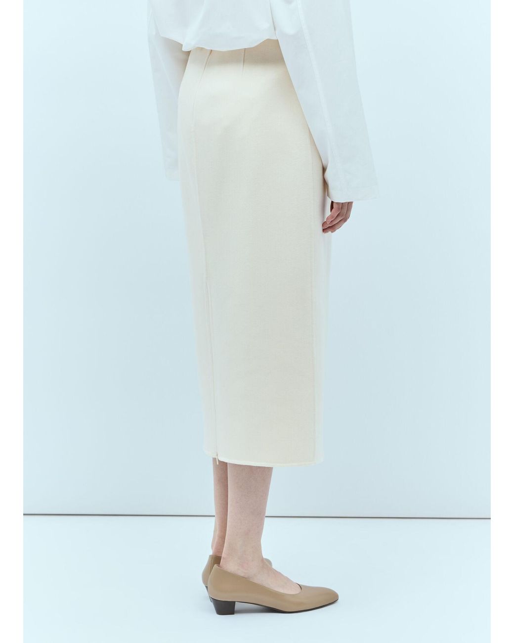 The Row Blue High Waist Bartellette Midi Skirt