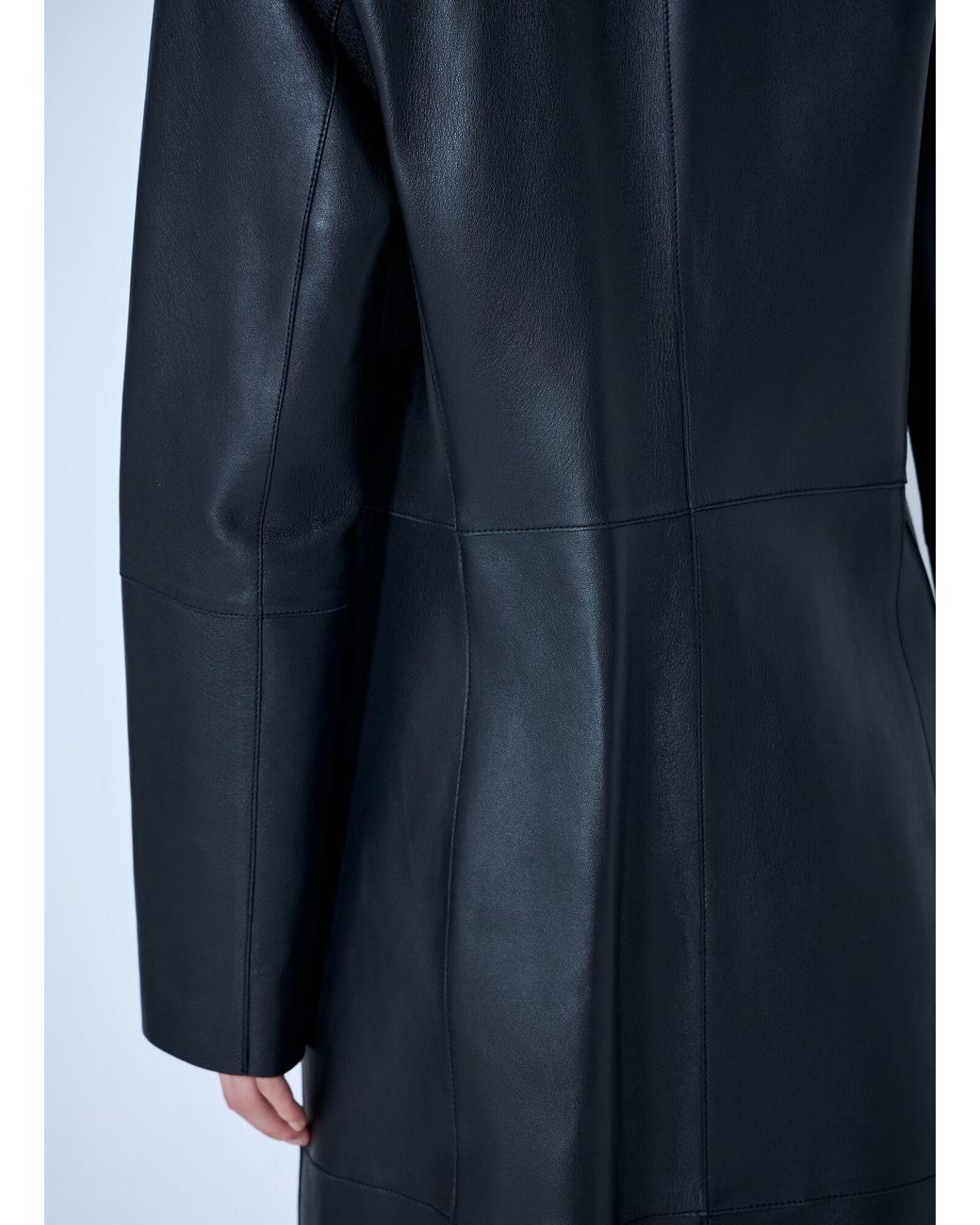 Totême  Blue Slim Leather Coat