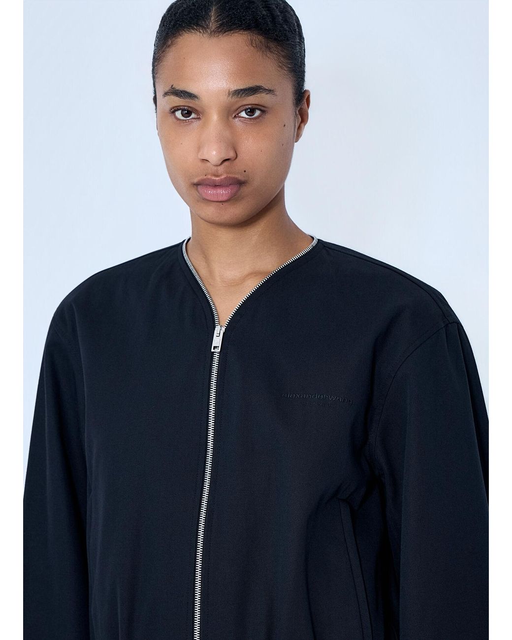 Alexander Wang Blue Zip-Up Bomber Jacket