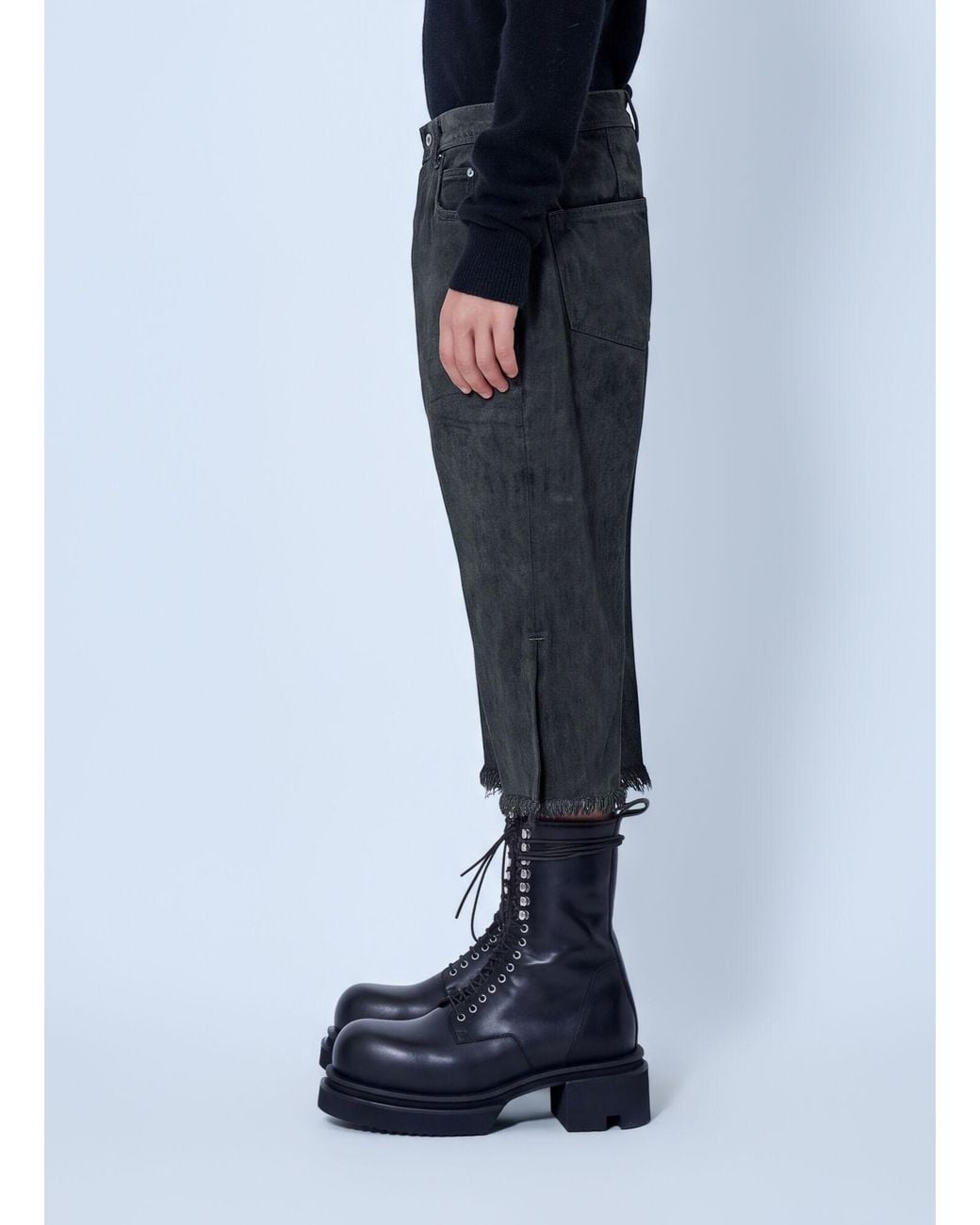 Rick Owens Blue Bolan Cutoffs for men