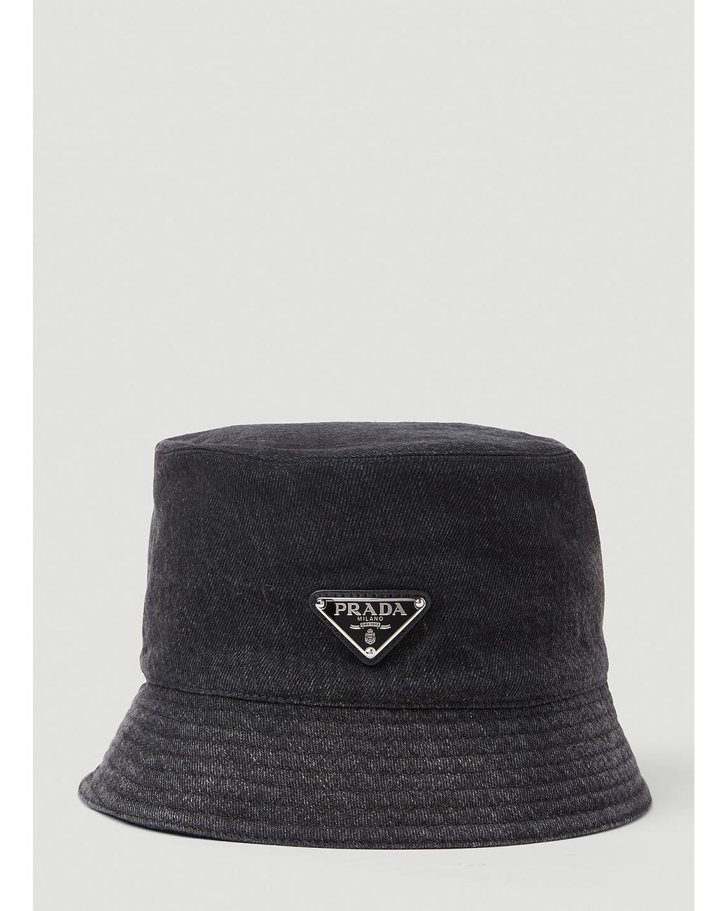 Prada Denim Bucket Hat in Black for Men | Lyst