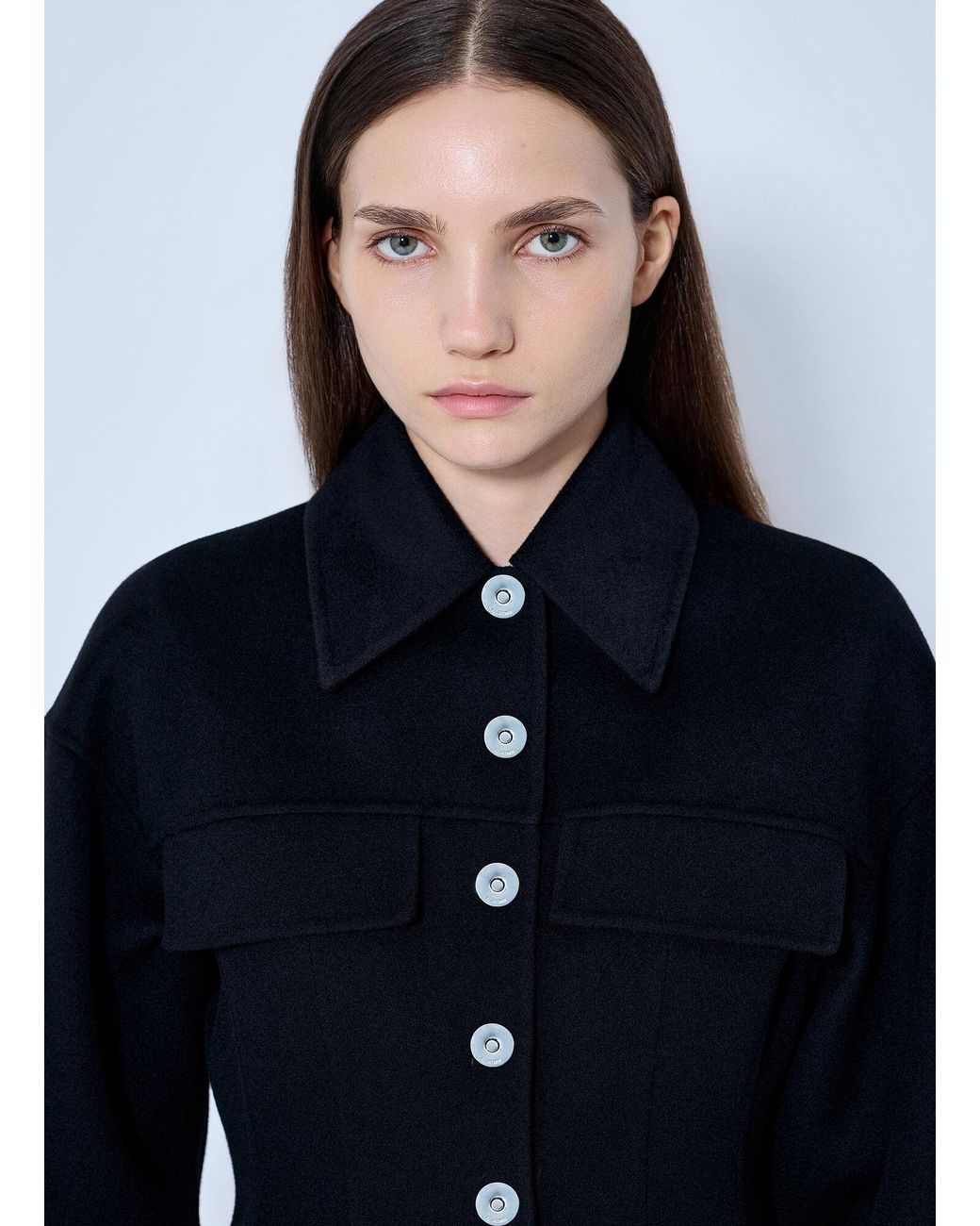 Sportmax Blue Structured Button-Down Jacket