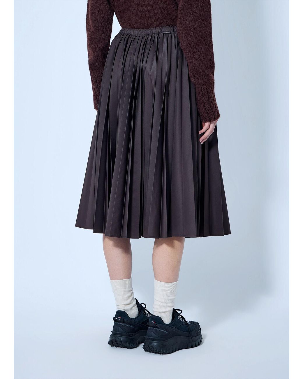 Moncler Blue Pleated Midi Skirt