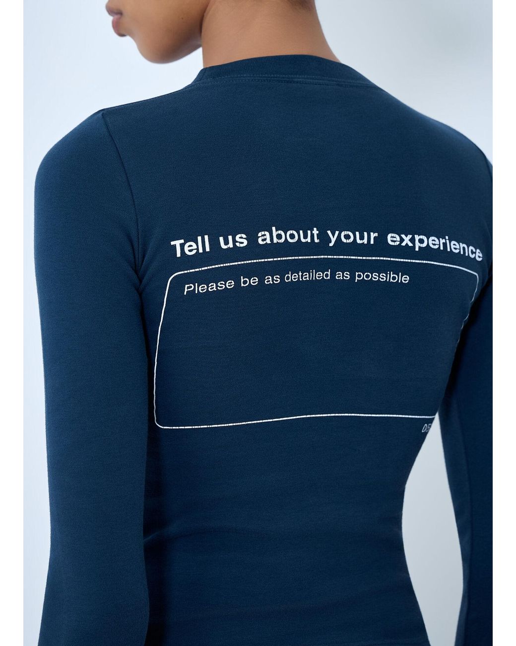 Balenciaga Blue Star Embroidered Ribbed Top
