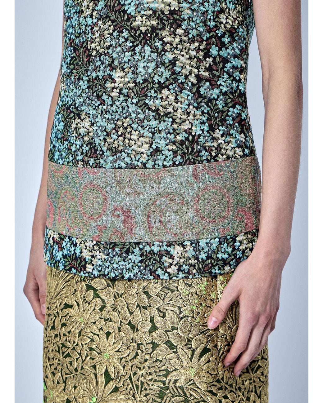 Dries Van Noten Blue Floral Patterned Sleeveless Top