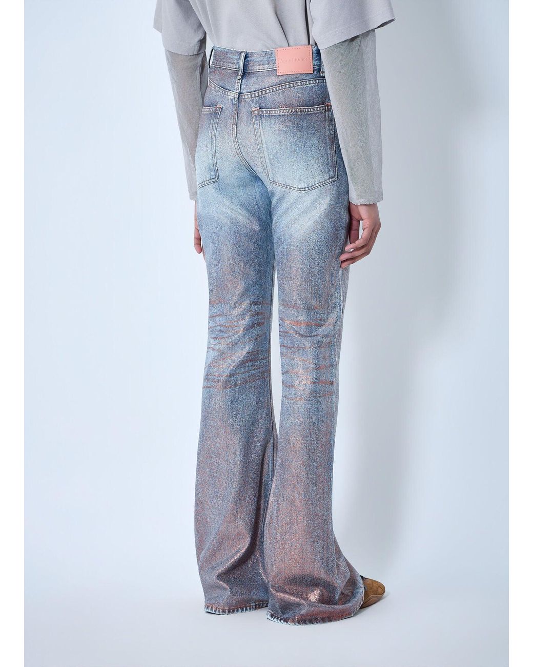 Acne Blue Fitted Glitter Jeans