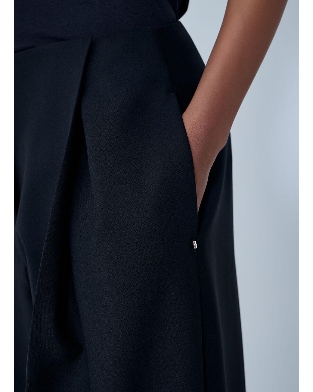 Sportmax Blue Wool-Blend Tailored Pants