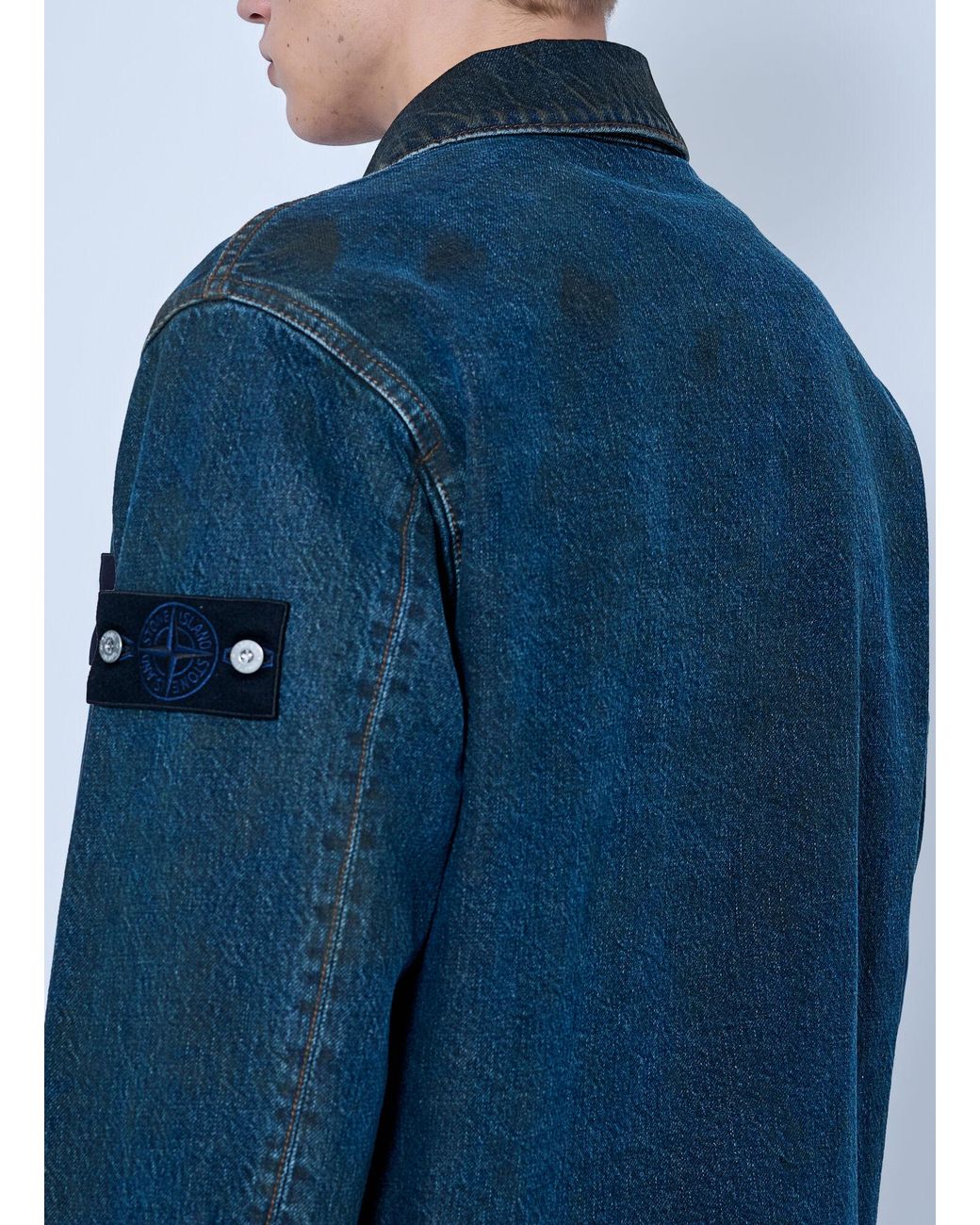 Stone Island Blue Denim Jacket for men