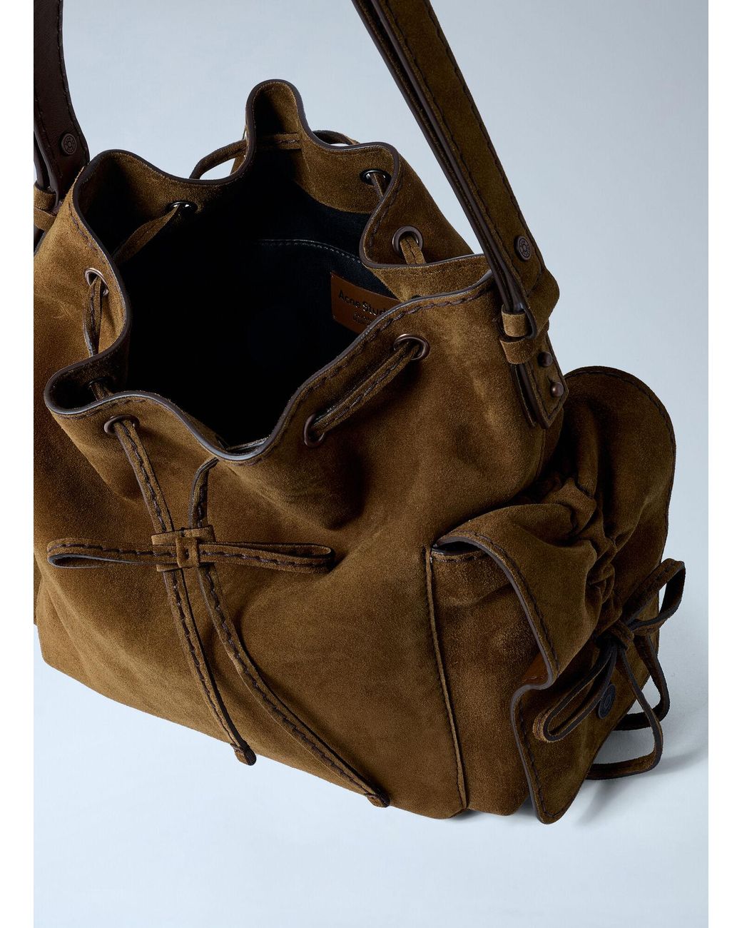 Acne Multicolor Suede Multipocket Bucket Bag