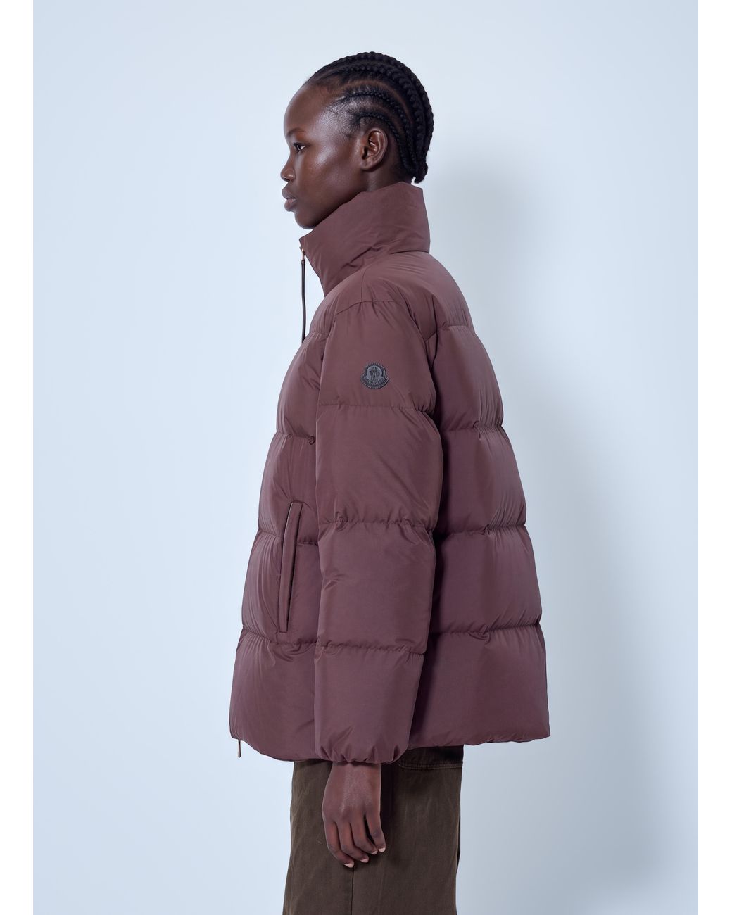Moncler Purple Vivantesse Short Down Jacket