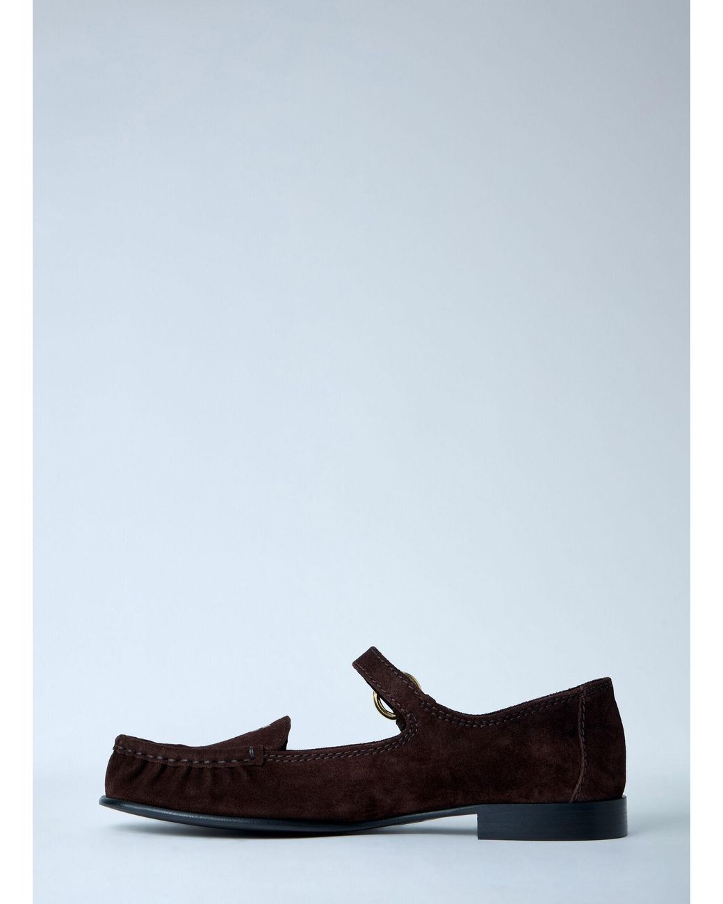 Miu Miu White Suede Mary Jane Loafers