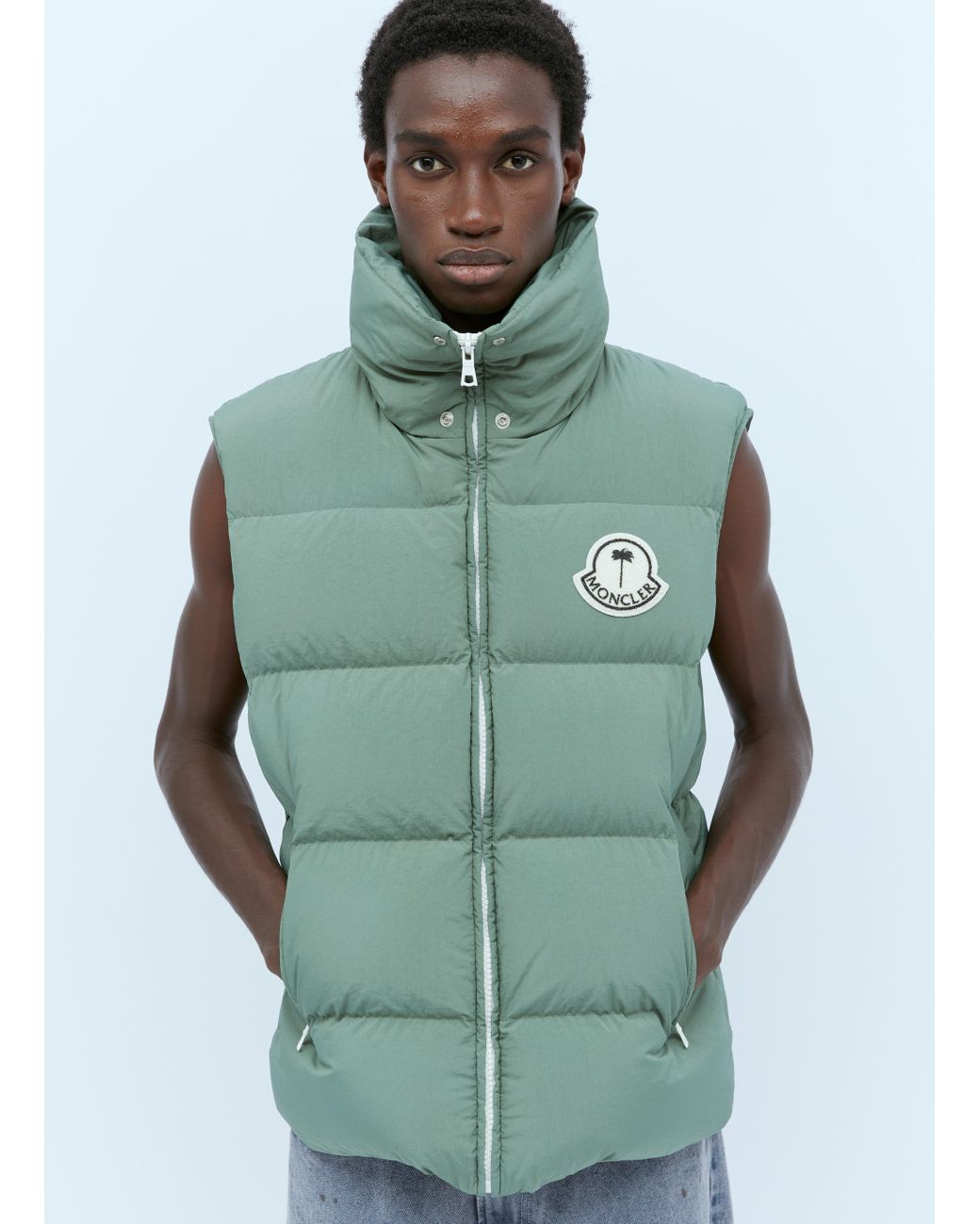 Moncler gilet green cheap