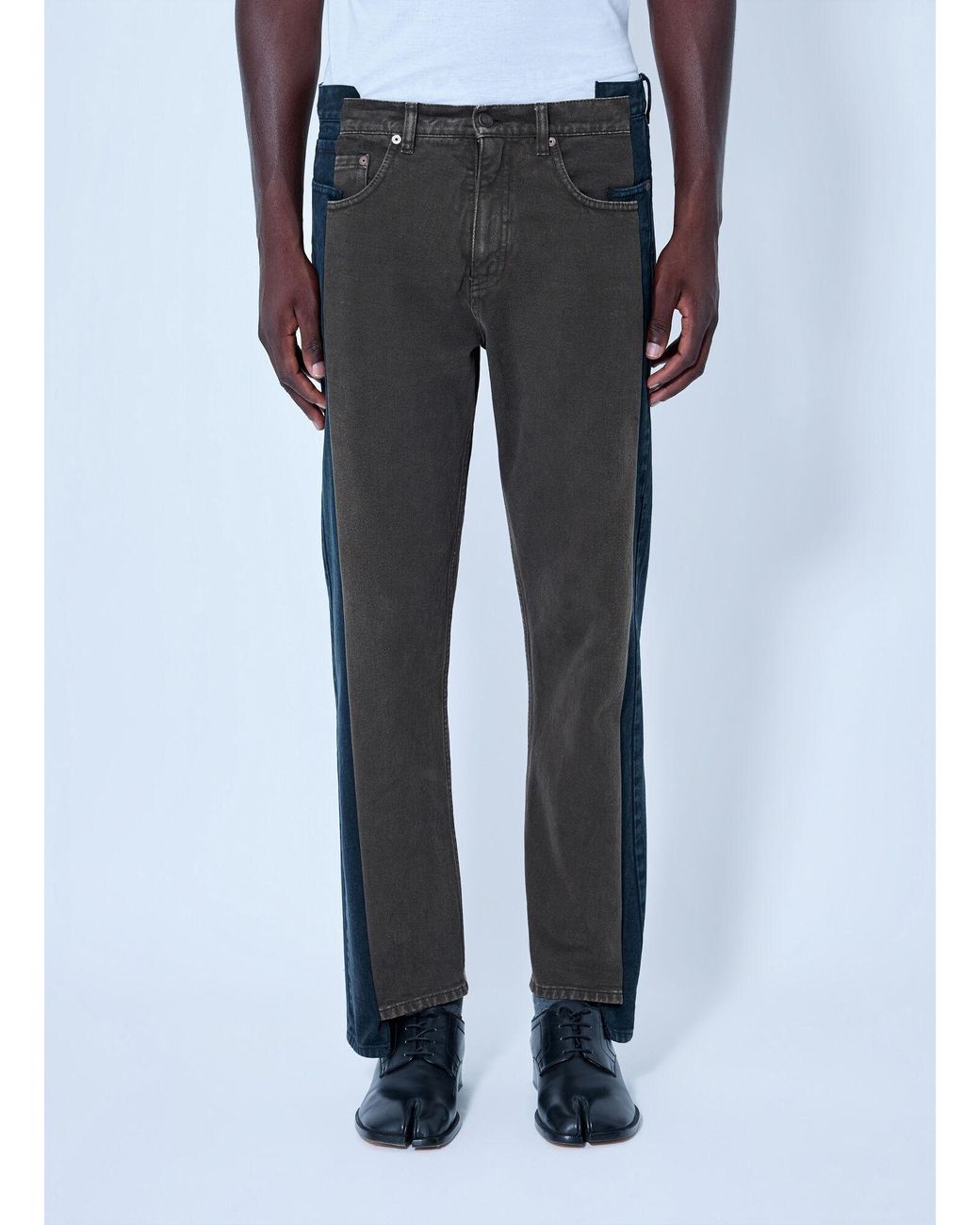 Maison Margiela Gray Spliced Denim Trousers for men