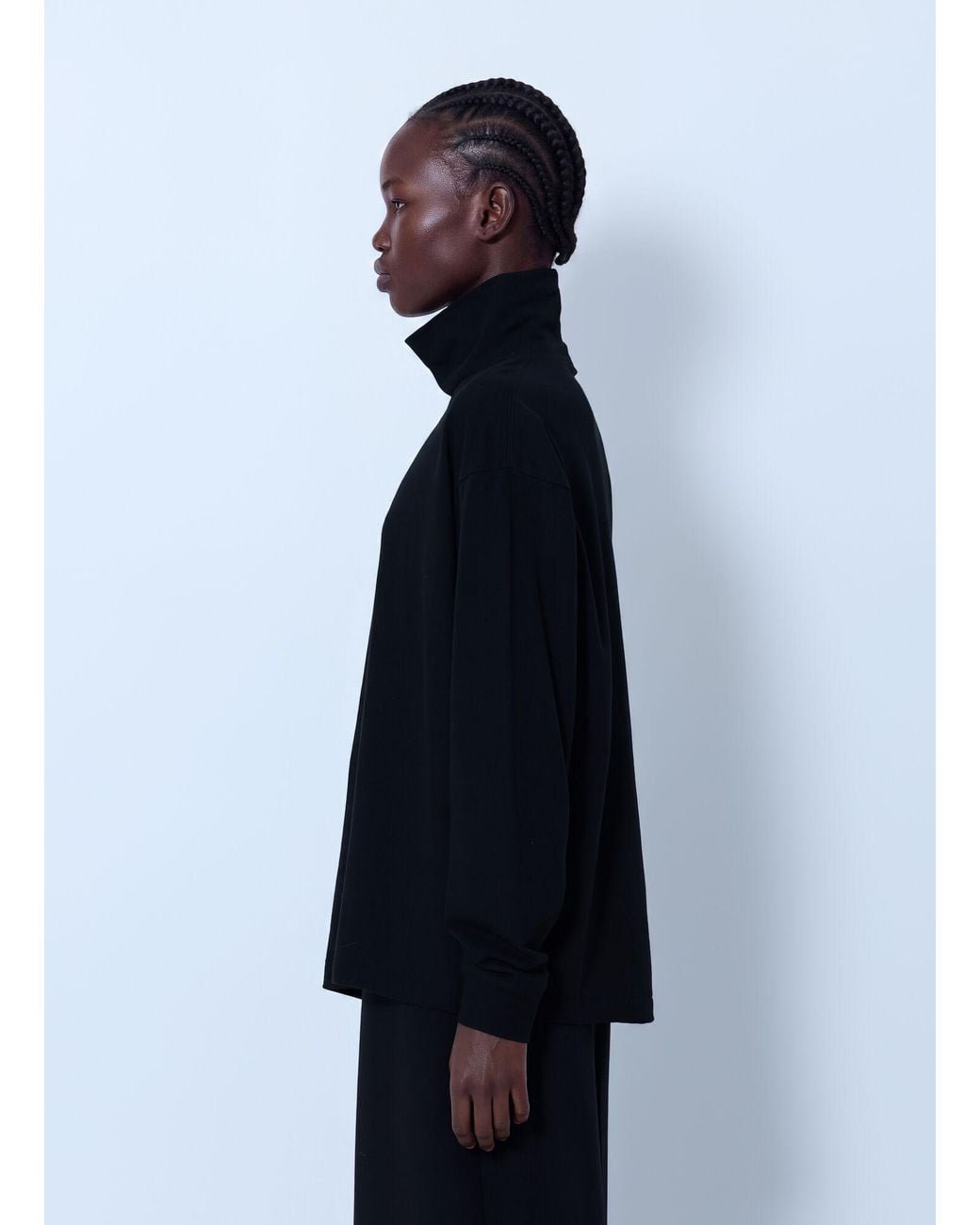 The Row Blue Kelta Turtleneck Top