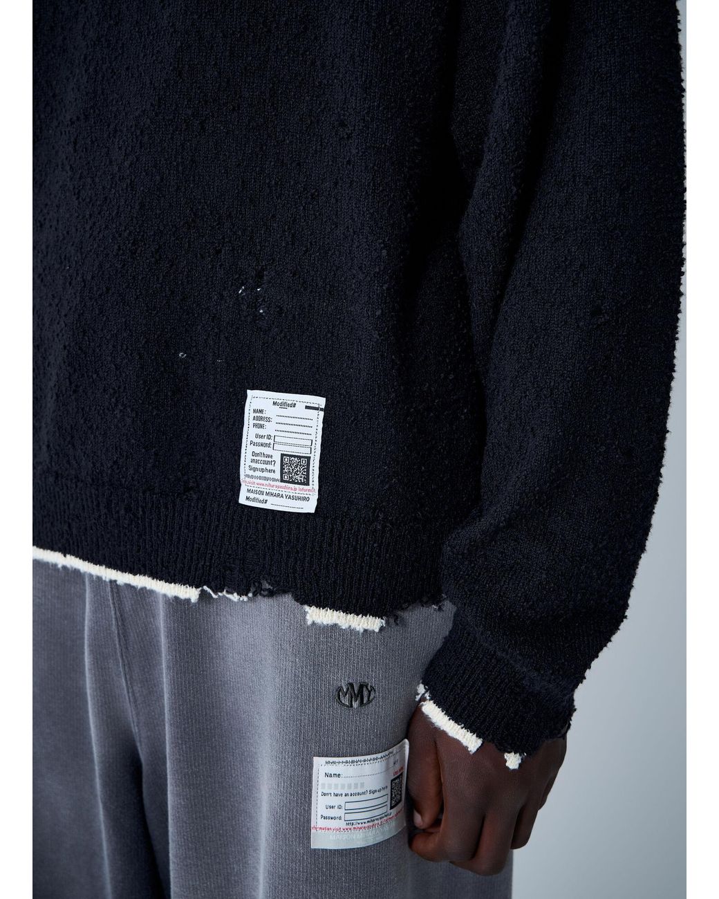 Maison Mihara Yasuhiro Blue Distressed Sweater for men