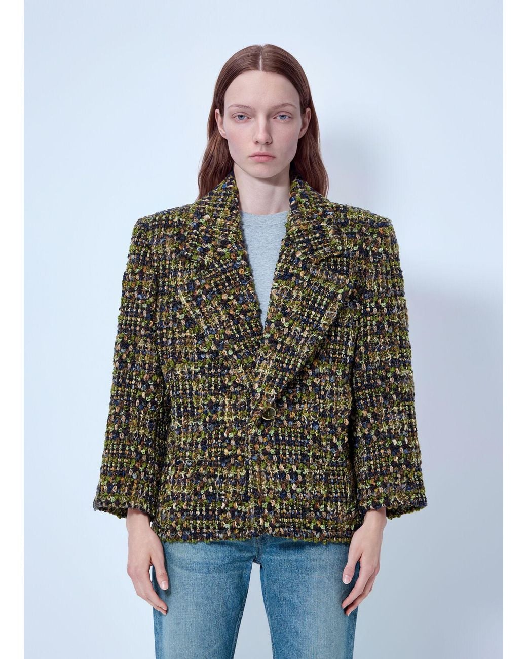 Saint Laurent Gray Single-Breasted Jacket