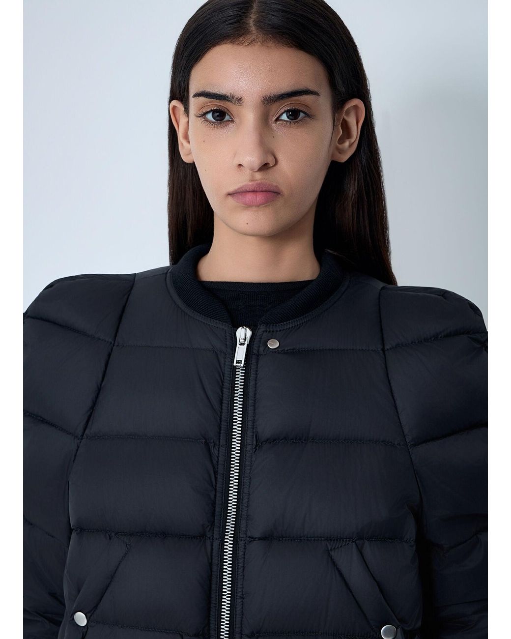 Rick Owens Blue Duvet Bomber Coat