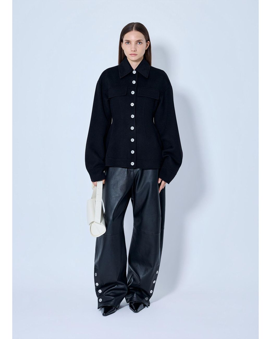 Sportmax Blue Structured Button-Down Jacket