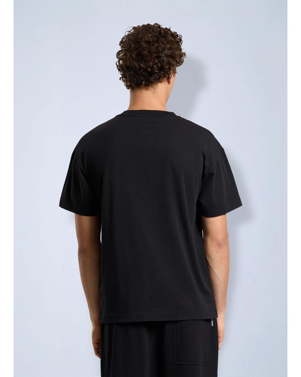 Palm Angels Black Stamp Logo Regular T-Shirt for men