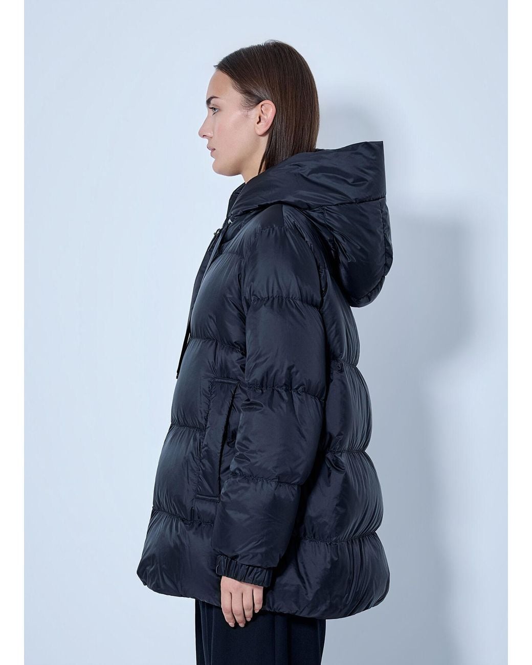 Max Mara Blue Hooded Puffer Jacket